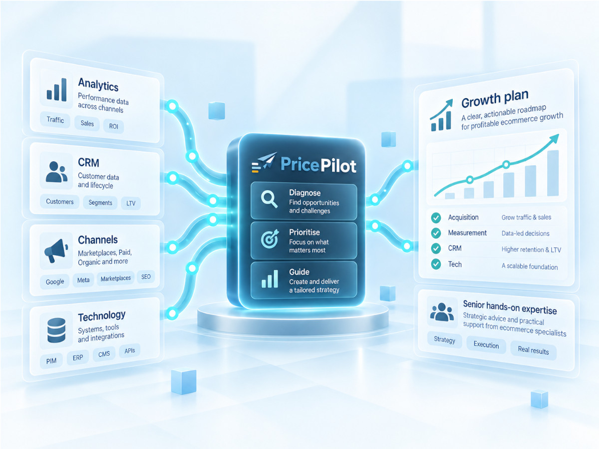 Price Pilot ecommerce consultancy combining analytics, CRM, acquisition, product data and technology into a practical growth plan.