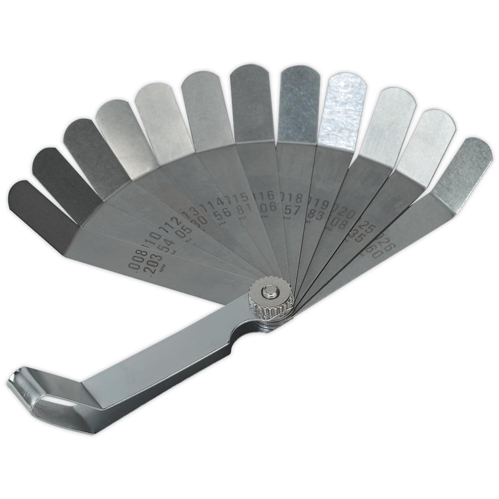 12 Blade Feeler Gauge Offset Dual Marked